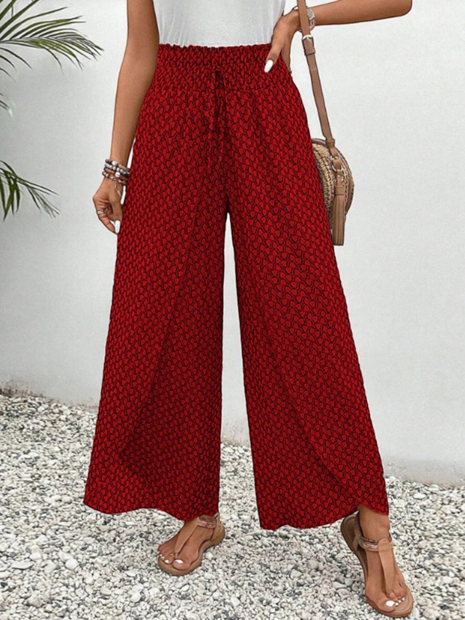 Adèle | Zomerbroek Met Wijde Pijpen | Hoge Taille