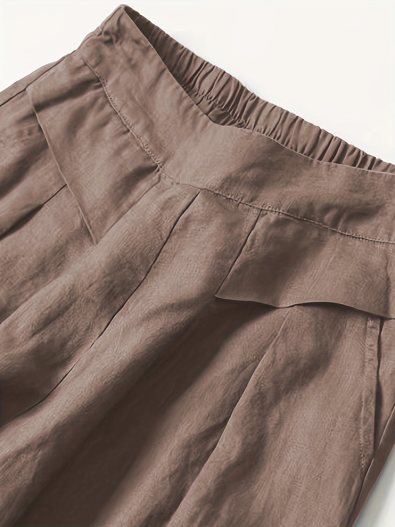 Linnen Broek Met Stretch en Wijde Pijpen
