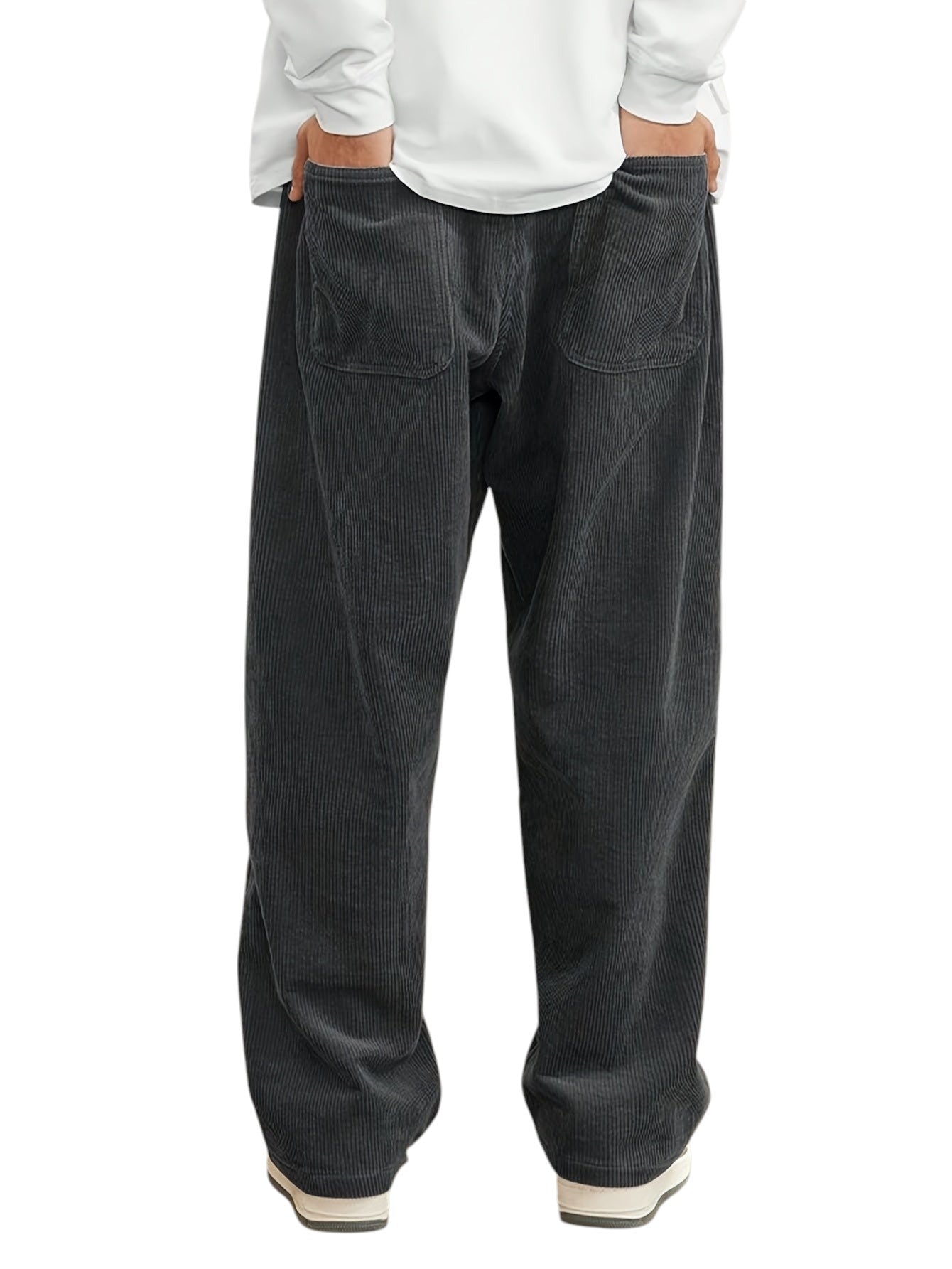 Heren Corduroy Broek Met Zakken