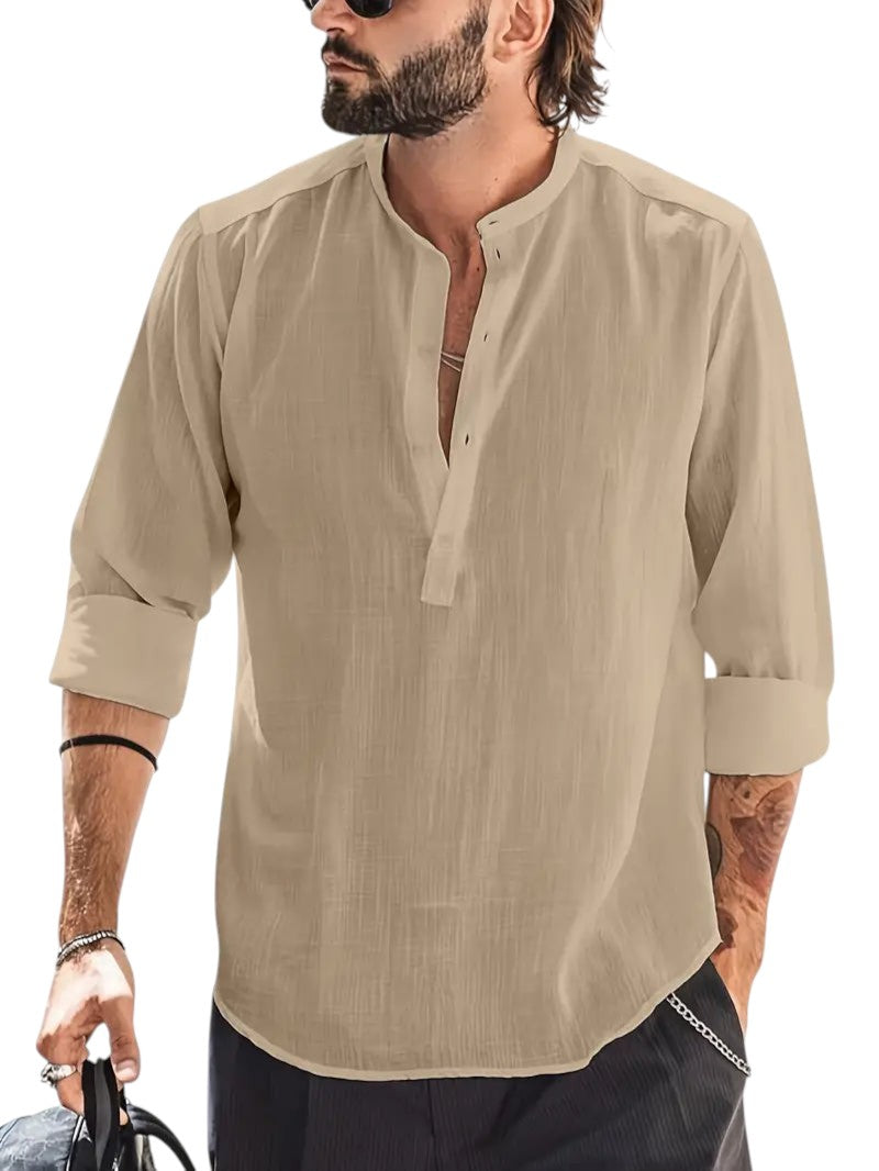 Hugo - Linnen Zomer Blouse Met V-hals