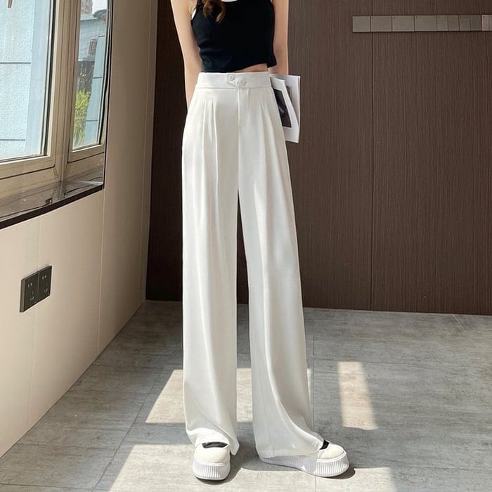 Elegante Pantalon Broek Met Hoge Taille Dames