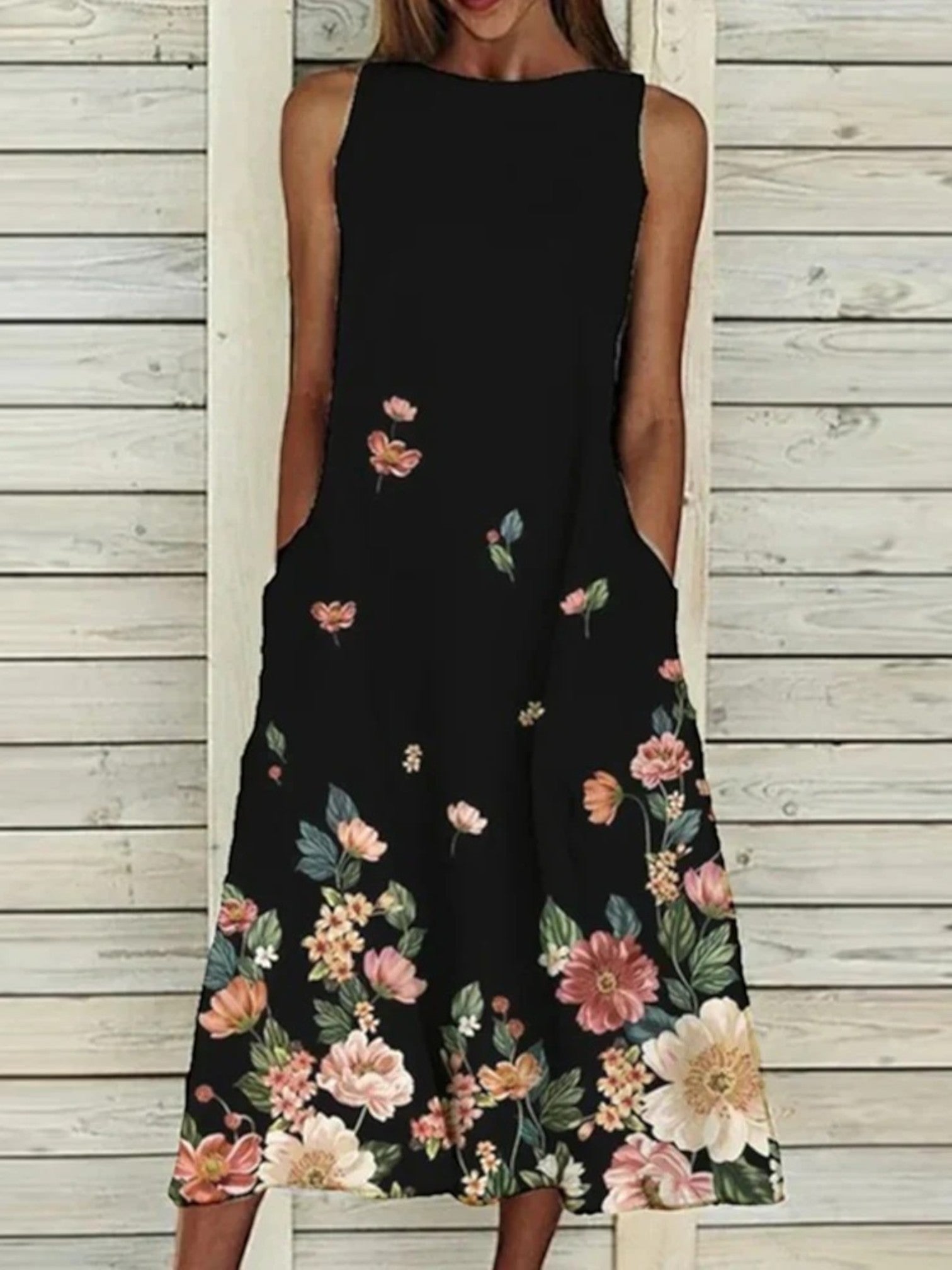 Amanda | Zomerjurk Met Bloemenprint | Midi