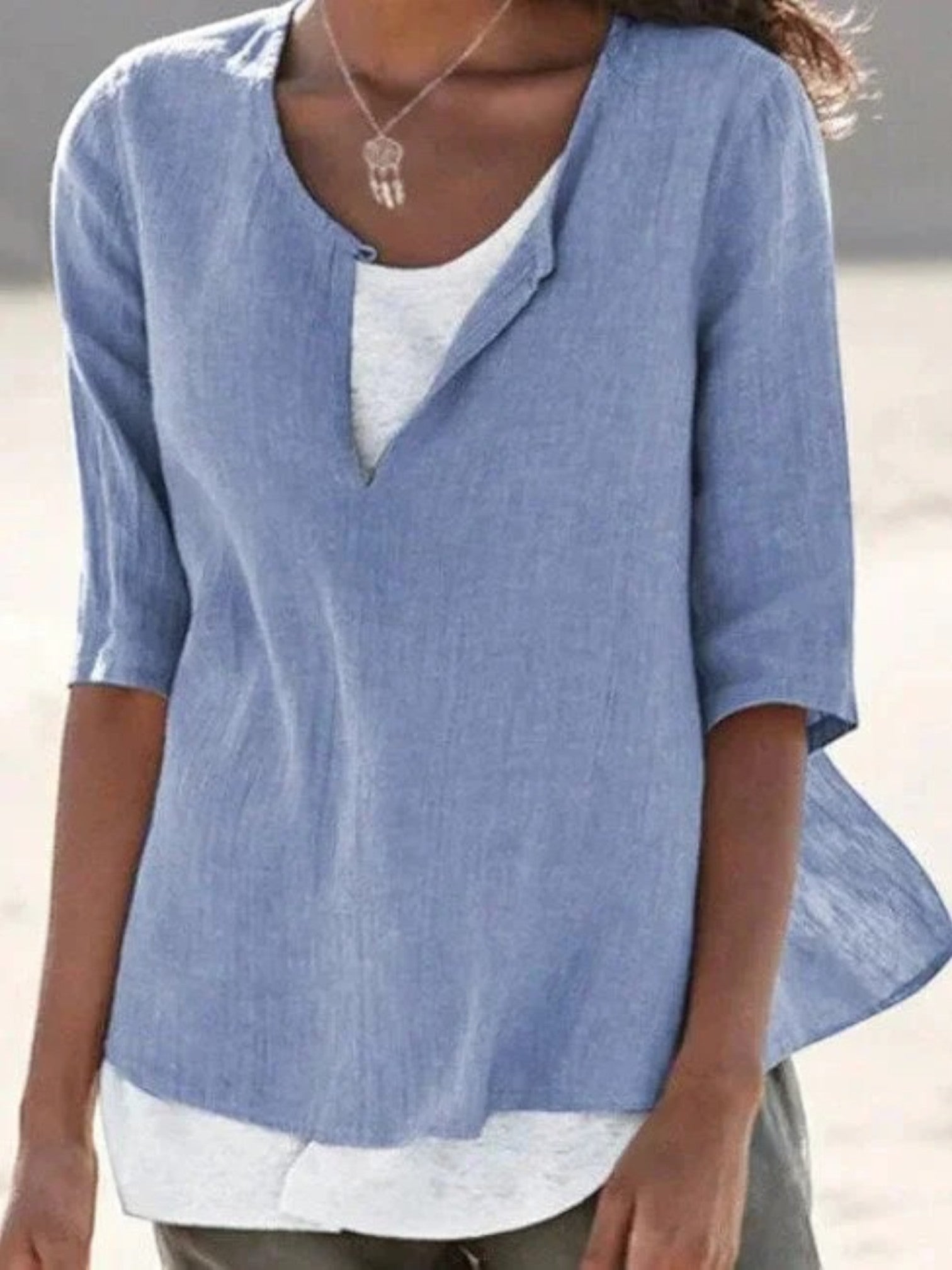 Anna | Gelaagde Zomerblouse Met V-hals