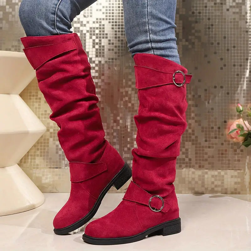 Trendy Hoge Suède Laarzen Voor Dames - Ellie