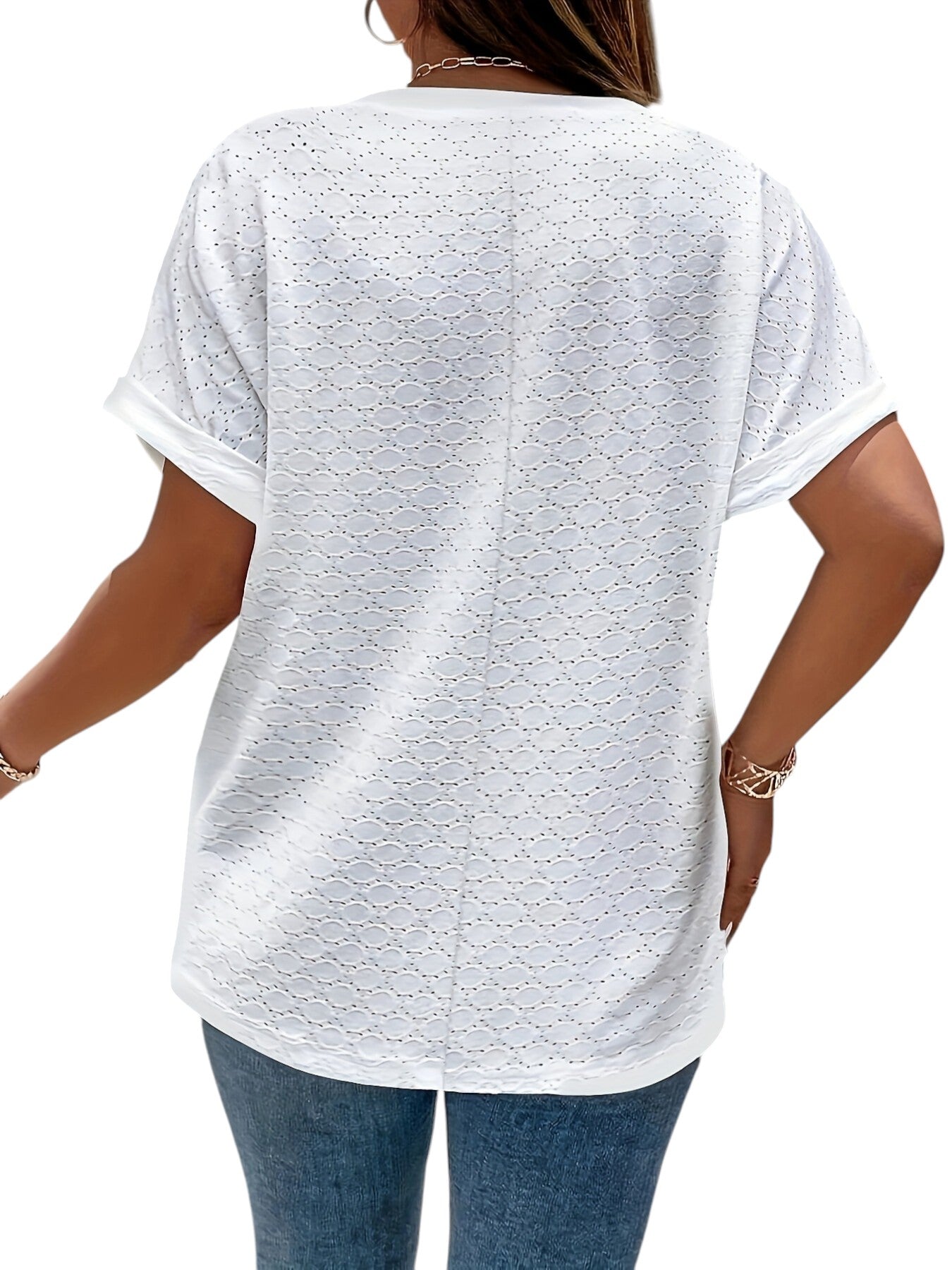 Stijlvol Dames Shirt Met V-hals en Korte Mouwen