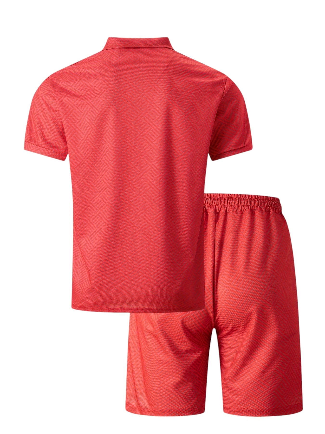 2-Delige Heren Set Half Zip Polo & Shorts