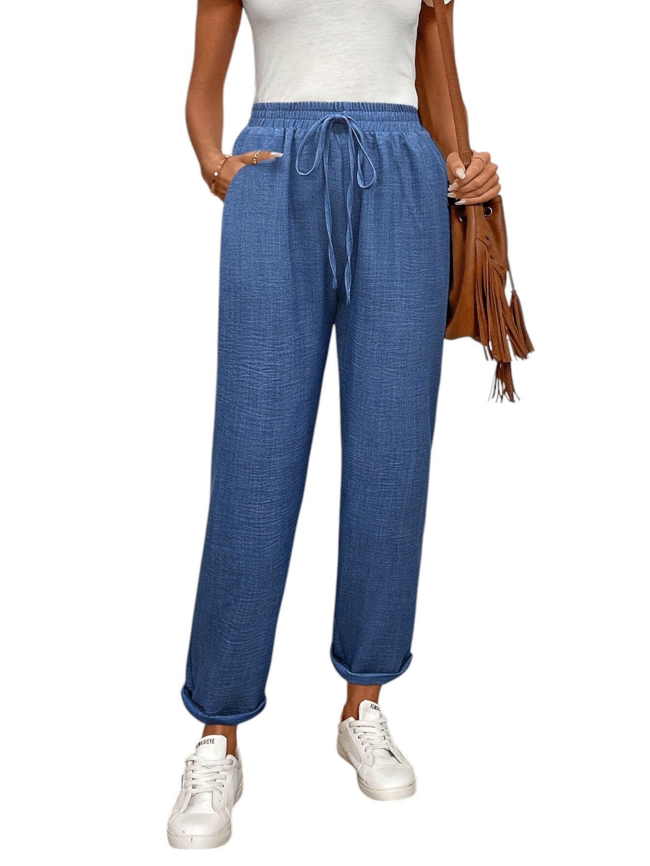 Elastische Linnen Dames Broek