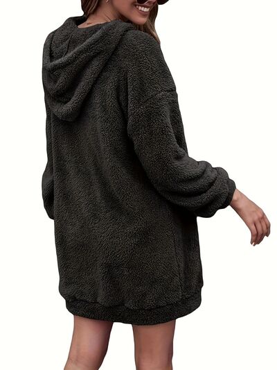 Oversized Zachte Hoodie Met Halve Rits - Comfy