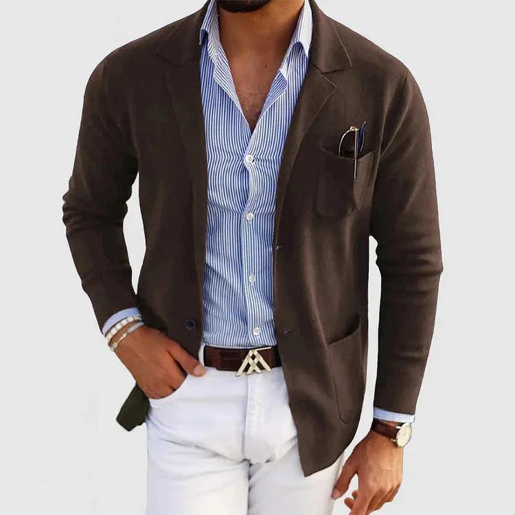 Stijlvolle Heren Blazer Met Zakken & Reverskraag