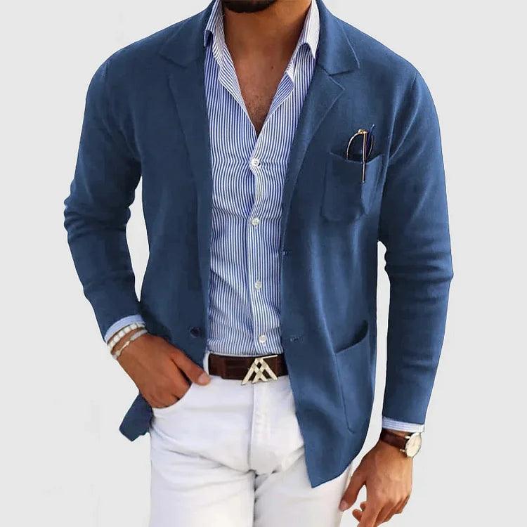 Stijlvolle Heren Blazer Met Zakken & Reverskraag