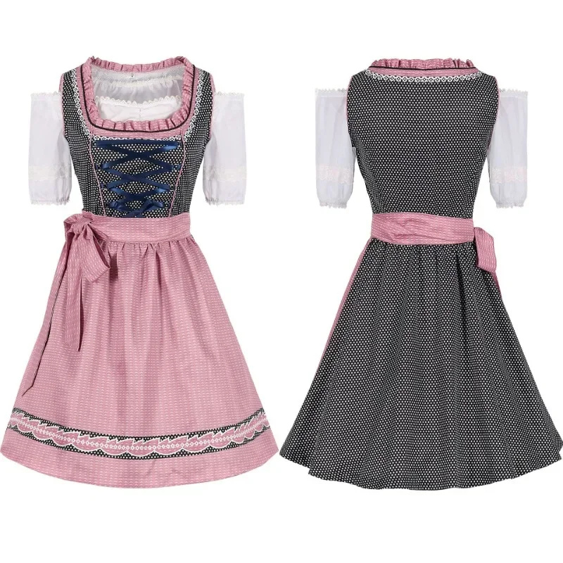 Roze Oktoberfest Dirndljurk | Blouse Met Ruches