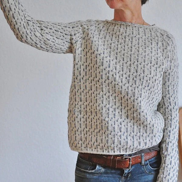 Stijlvol Gebreide Dames Sweater Grijs - Jolanda