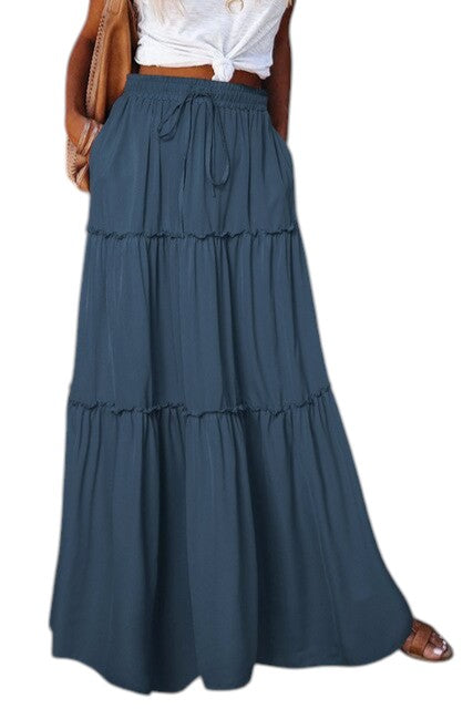 Elastische Boho Maxi Jurk voor Dames