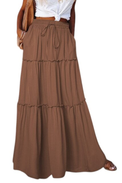 Elastische Boho Maxi Jurk voor Dames