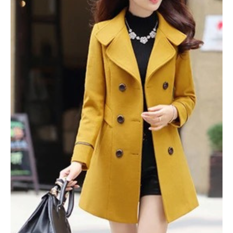 Chaveli - Chique Getailleerde Dames Trenchcoat lange trenchcoat damesjas met knopen 