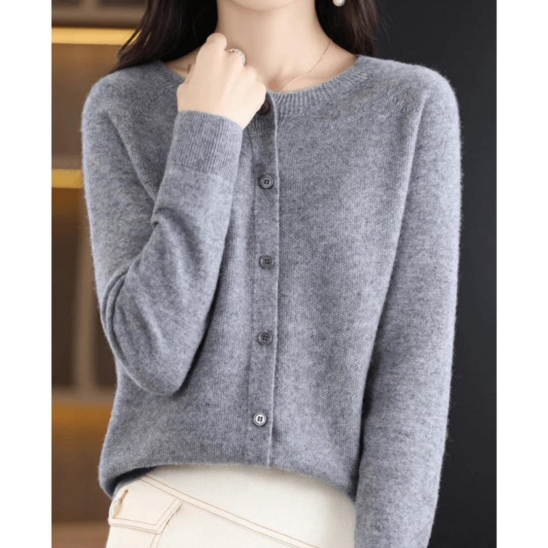 V-hals Vest Met Knoopsluiting | Lange Mouwen