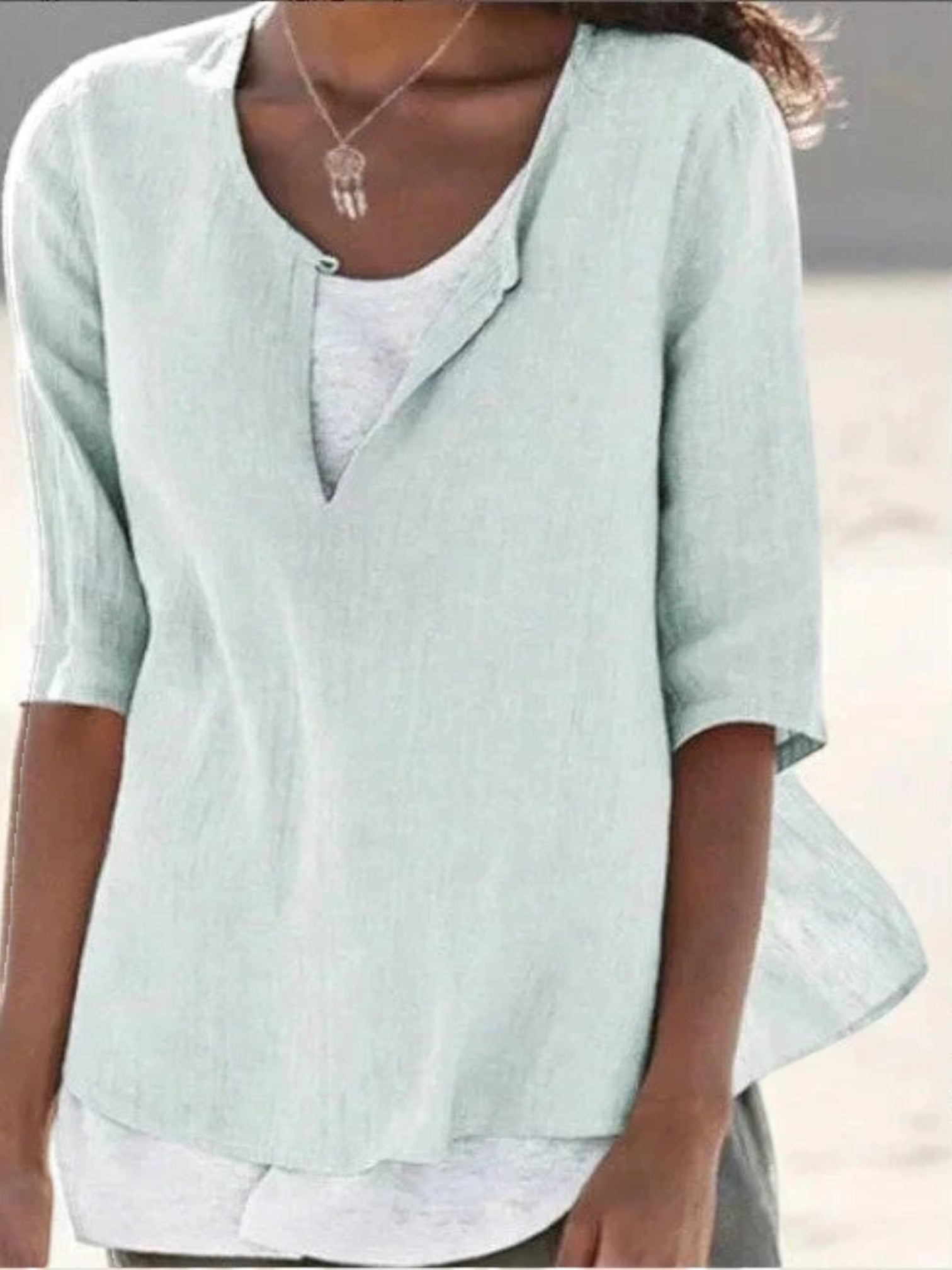 Anna | Gelaagde Zomerblouse Met V-hals