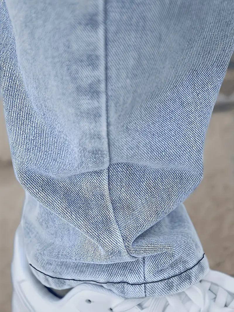 Casual Straight Leg Lichte Washed Heren Jeans - Velanza