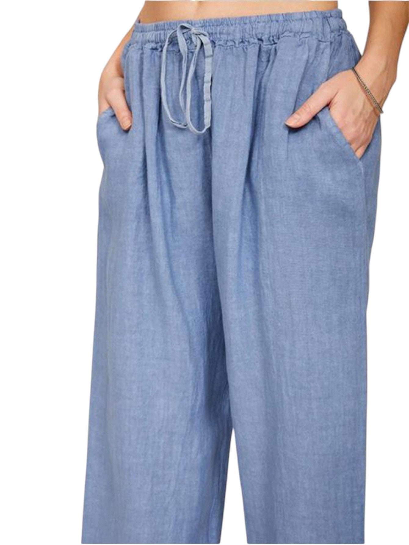 Wijde Dames Broek Met Hoge Taille