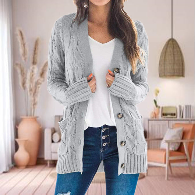 Gebreid Dames Vest Met Knopen - Rosanne