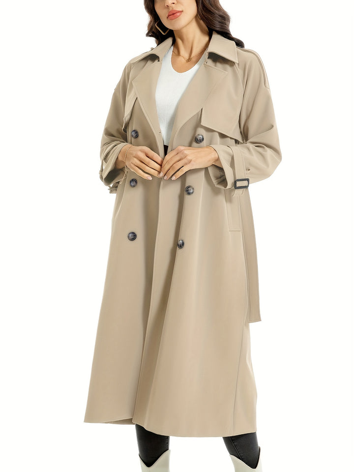 Dubbelzijdige Lange Trenchcoat Met Riem - Elena