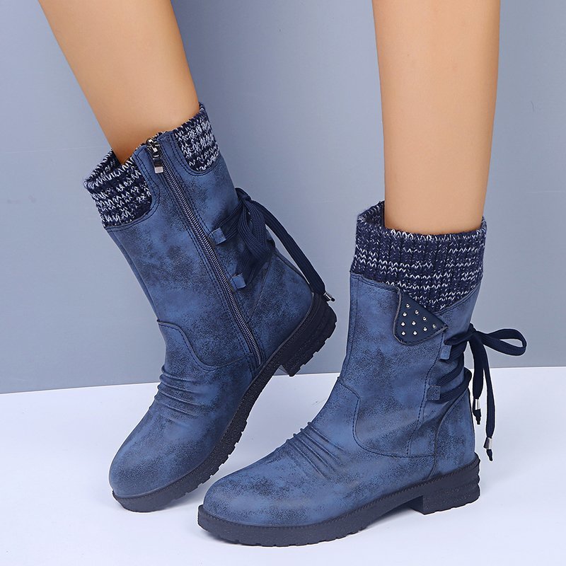 Modieuze Suede Laarzen Met Rits Voor Dames - Ava