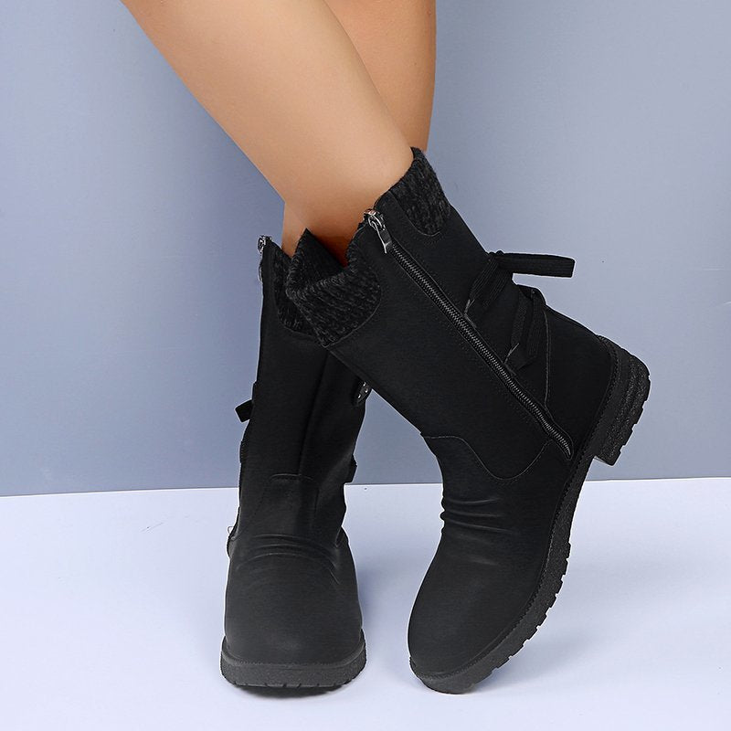 Modieuze Suede Laarzen Met Rits Voor Dames - Ava