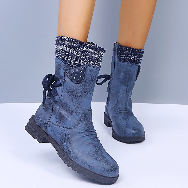 Modieuze Suede Laarzen Met Rits Voor Dames - Ava