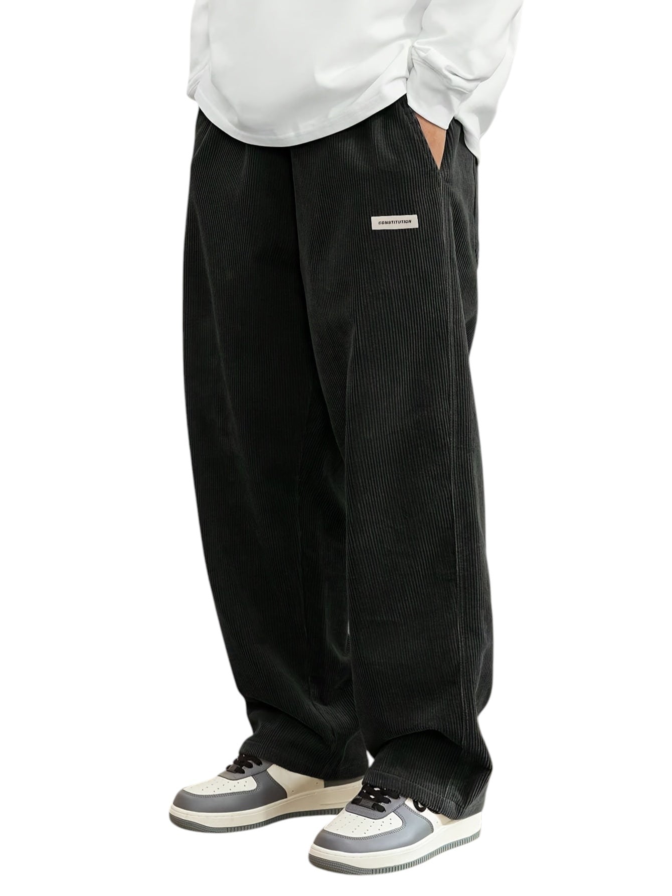 Heren Corduroy Broek Met Zakken