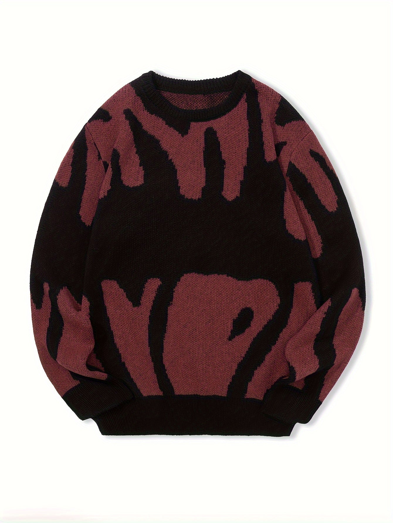 Oversized Gebreide Trui Met Print Voor Heren - Jay