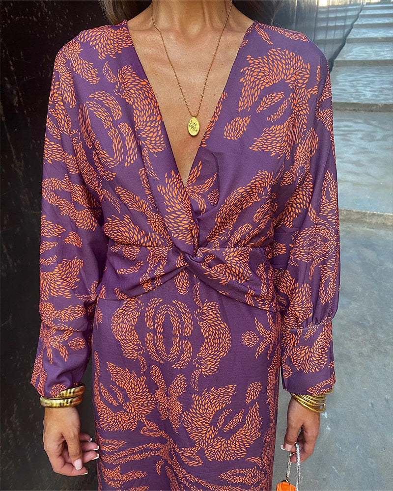 Rosa - Elegante Maxi Jurk Met V-hals