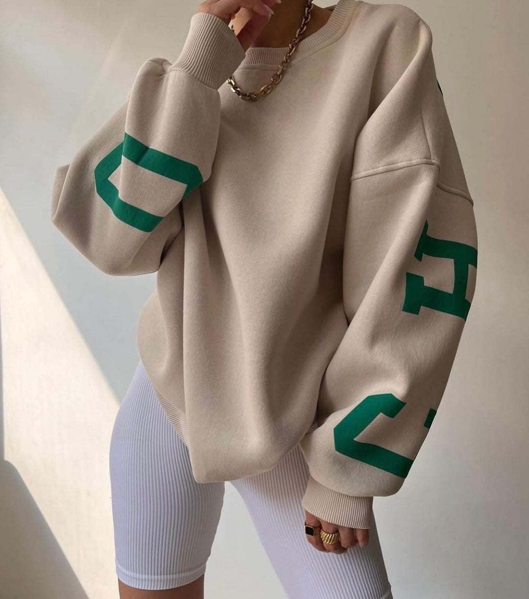 Oversized Sweater Met Ronde Hals