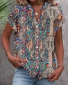 Evie - Damesblouse Met V-Hals En Bohemian Print