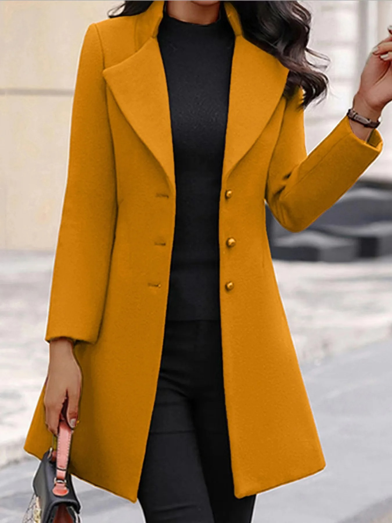Chanea - Slim-fit Trenchcoat Damesjas  met knopen chique elegant comfortabel najaarsjas