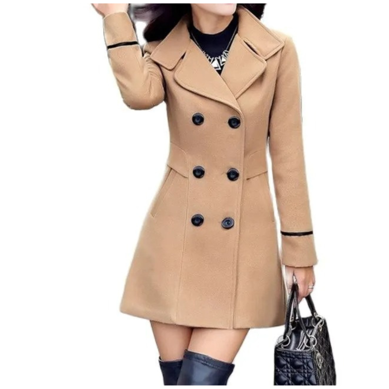 Chaveli - Chique Getailleerde Dames Trenchcoat lange trenchcoat damesjas met knopen 