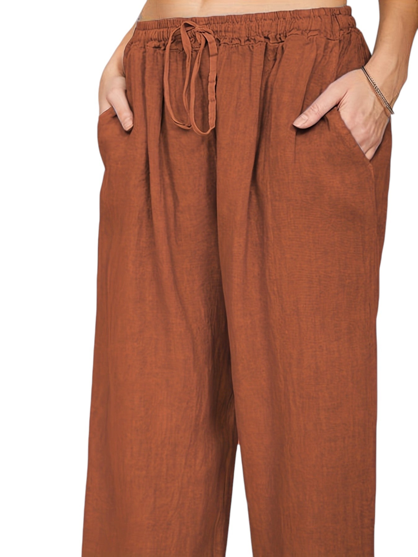 Wijde Dames Broek Met Hoge Taille