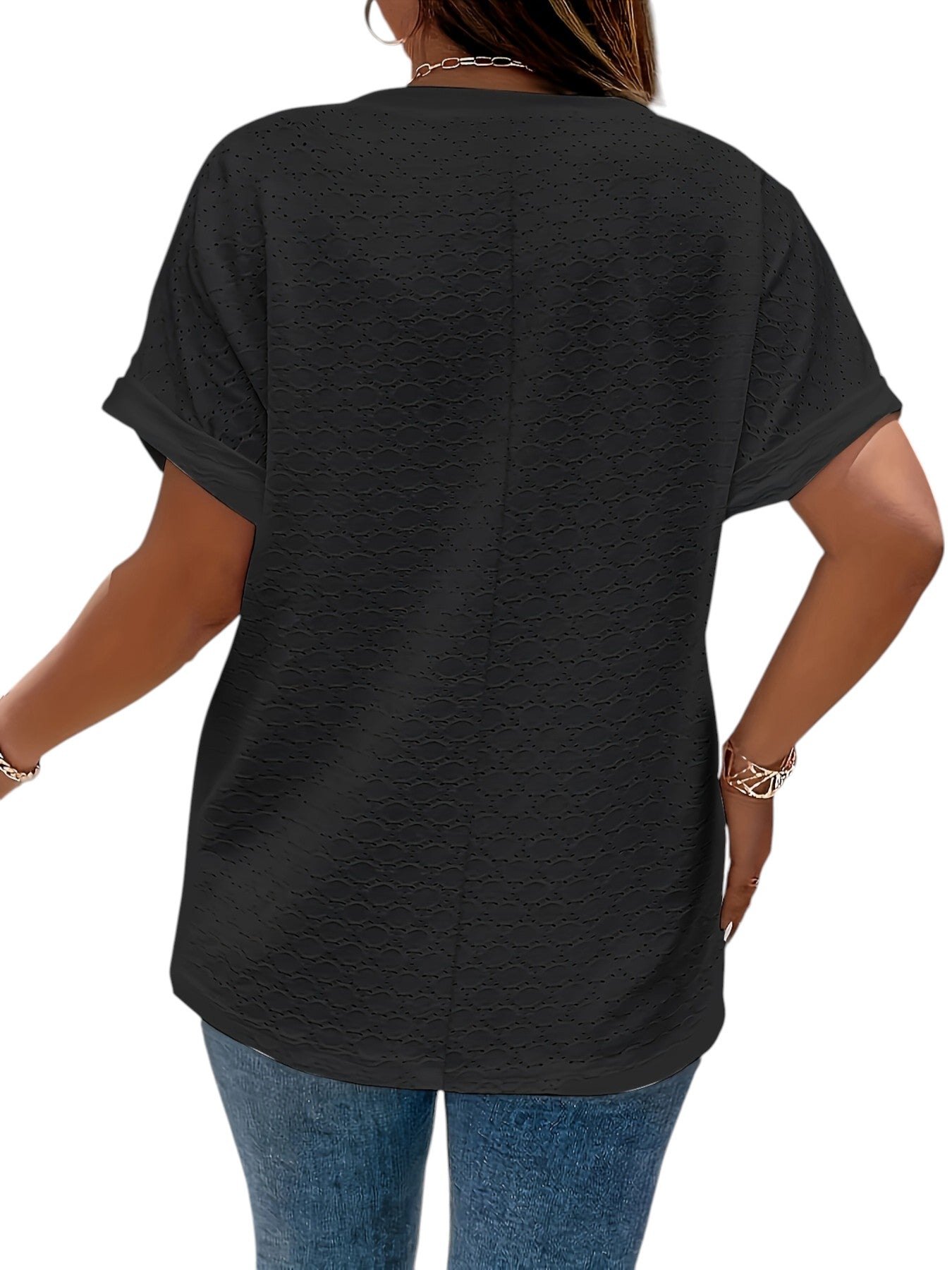 Stijlvol Dames Shirt Met V-hals en Korte Mouwen
