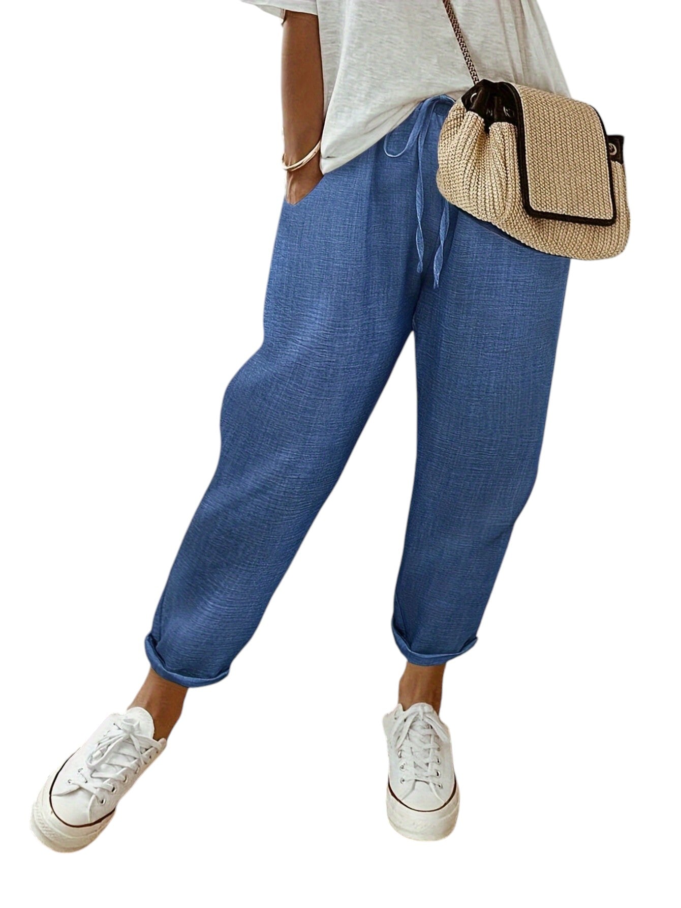 Elastische Linnen Dames Broek