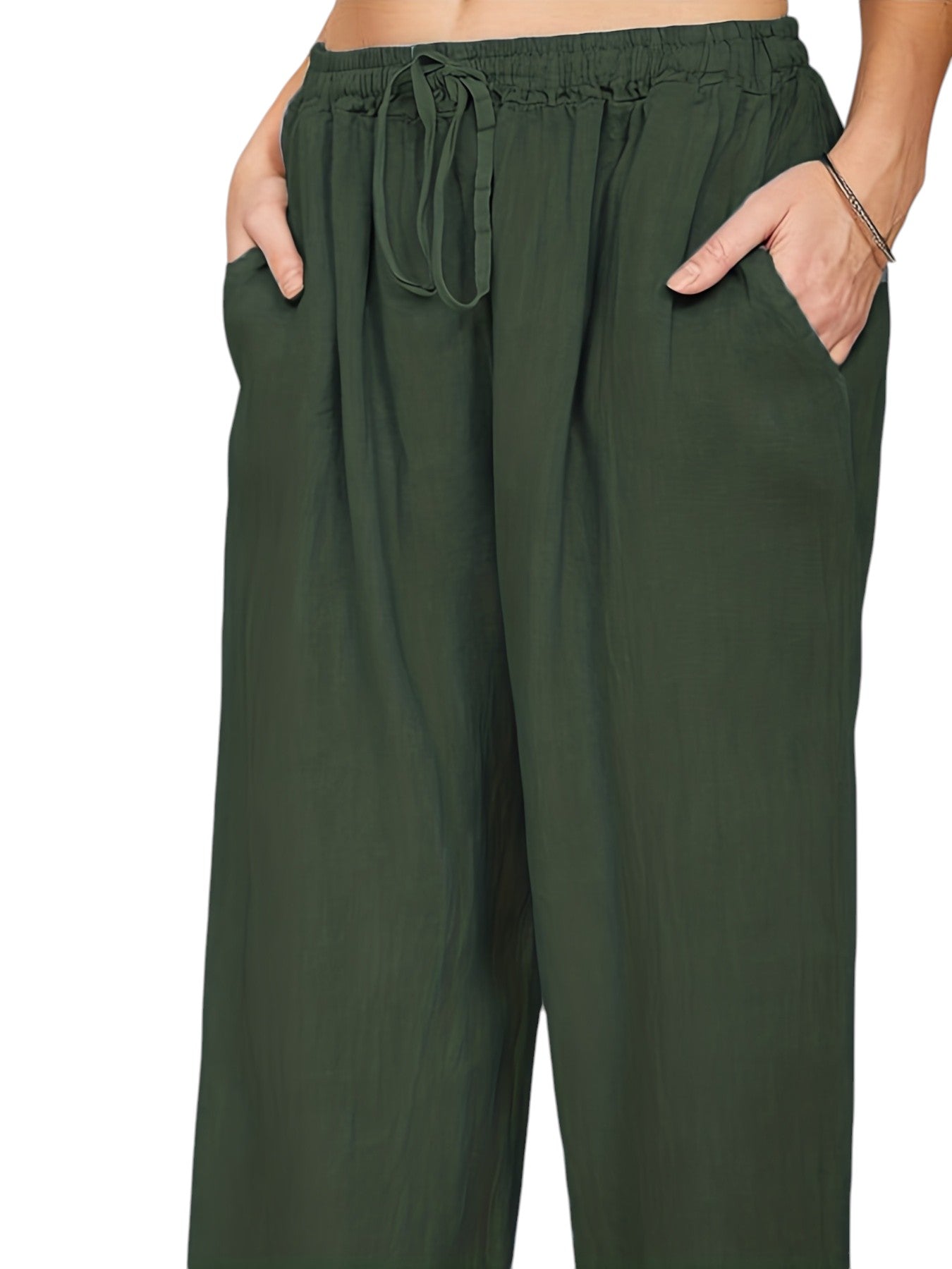 Wijde Dames Broek Met Hoge Taille