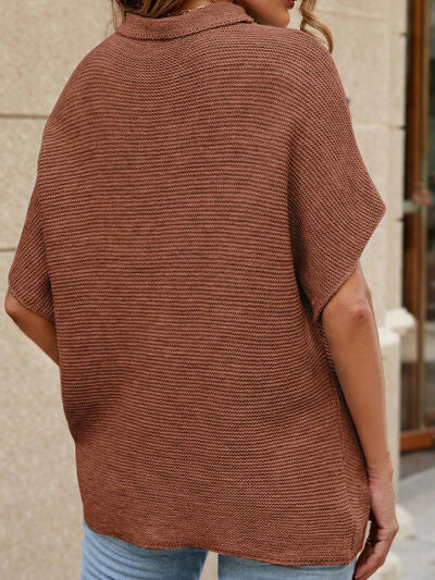 Stijlvolle Sweater Met Korte Mouwen en Ronde Hals