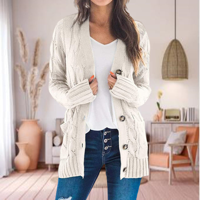 Gebreid Dames Vest Met Knopen - Rosanne