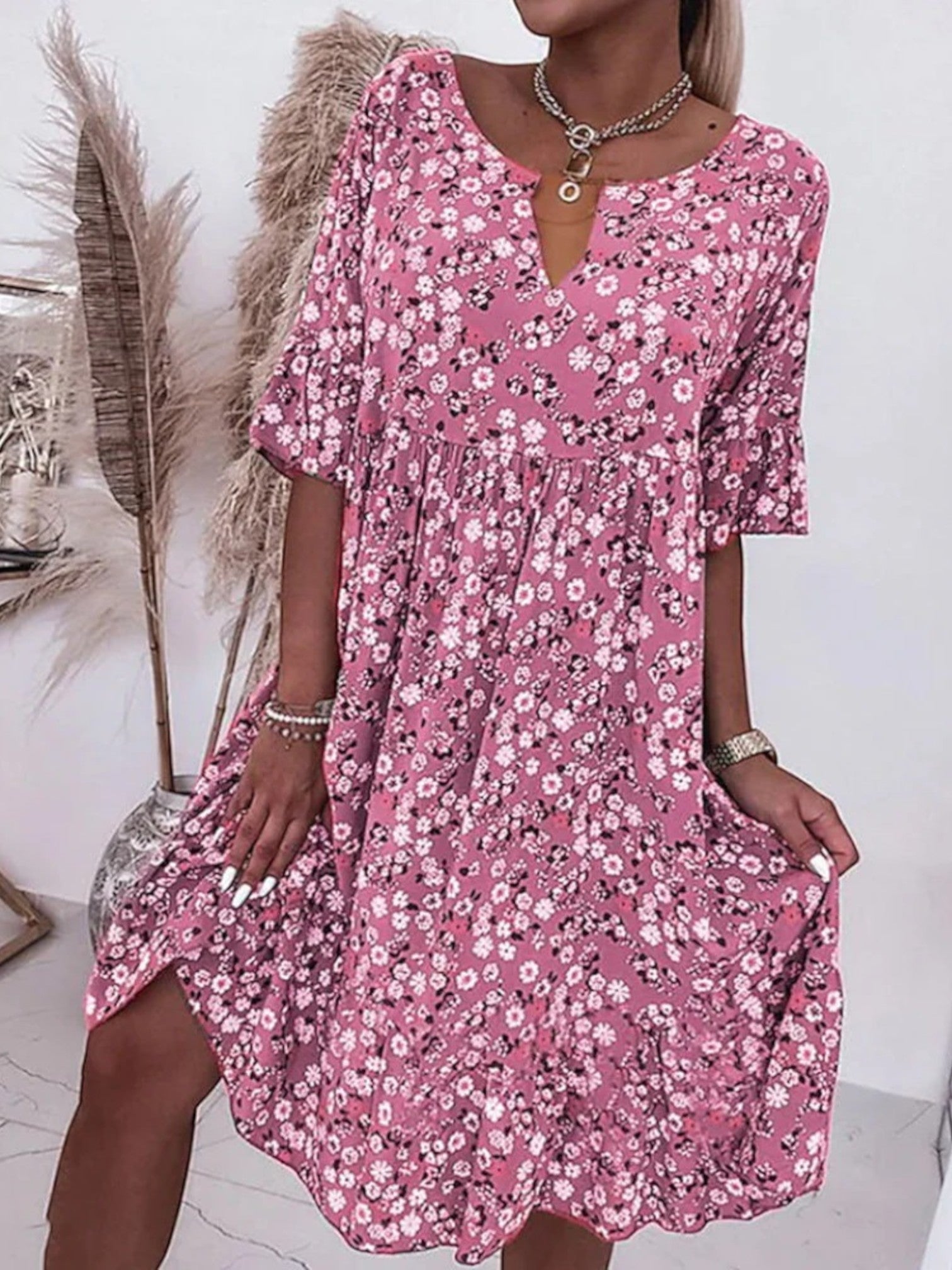Zomerjurk Met Bloemen | Midi