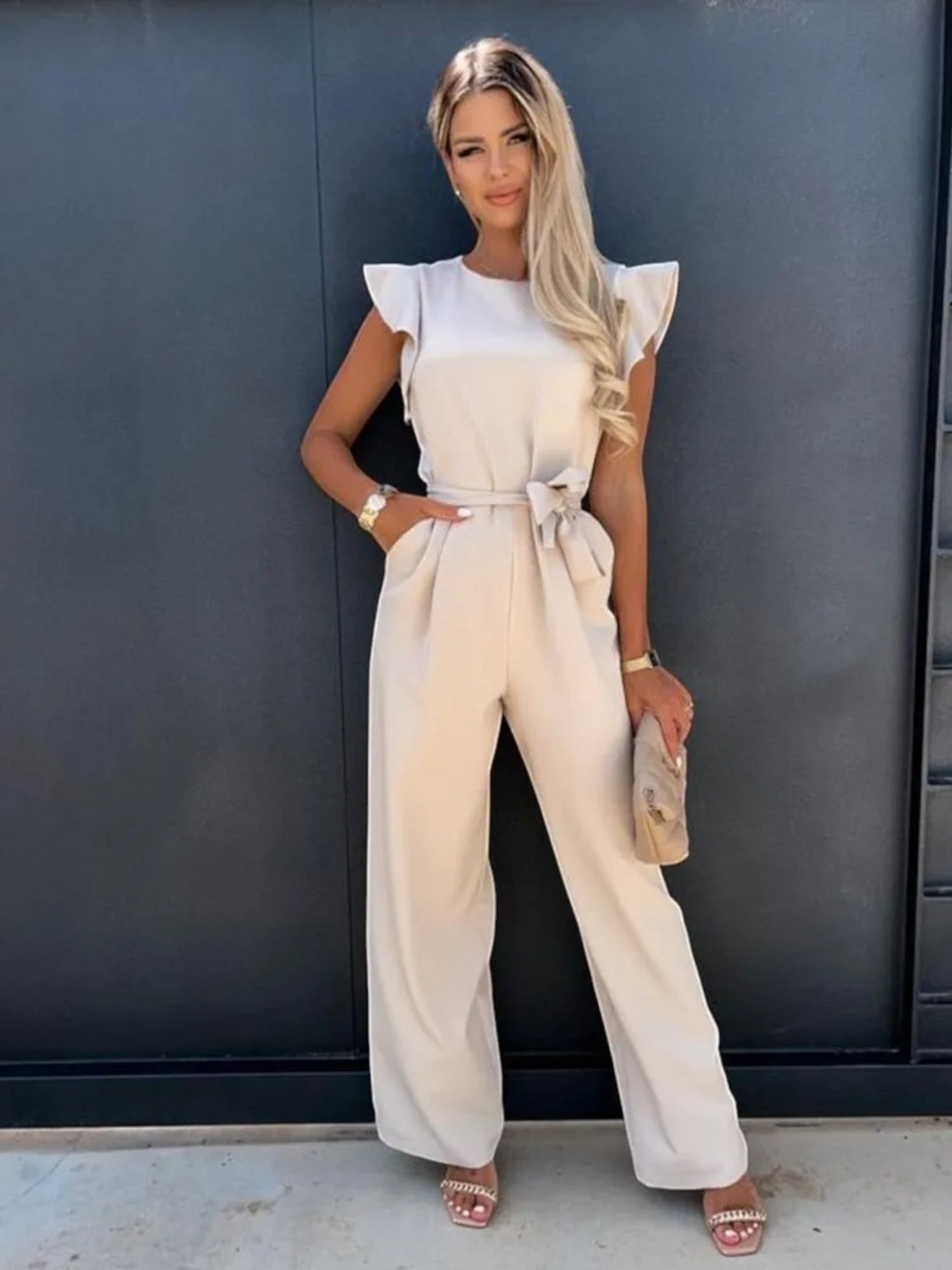 Ayla | Jumpsuit Met Wijde Pijpen | Mouwloos