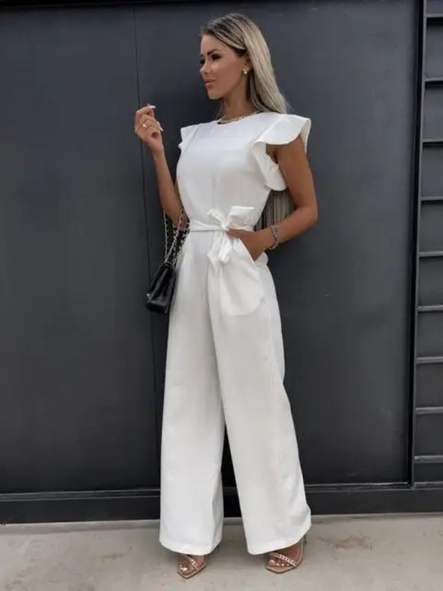 Ayla | Jumpsuit Met Wijde Pijpen | Mouwloos