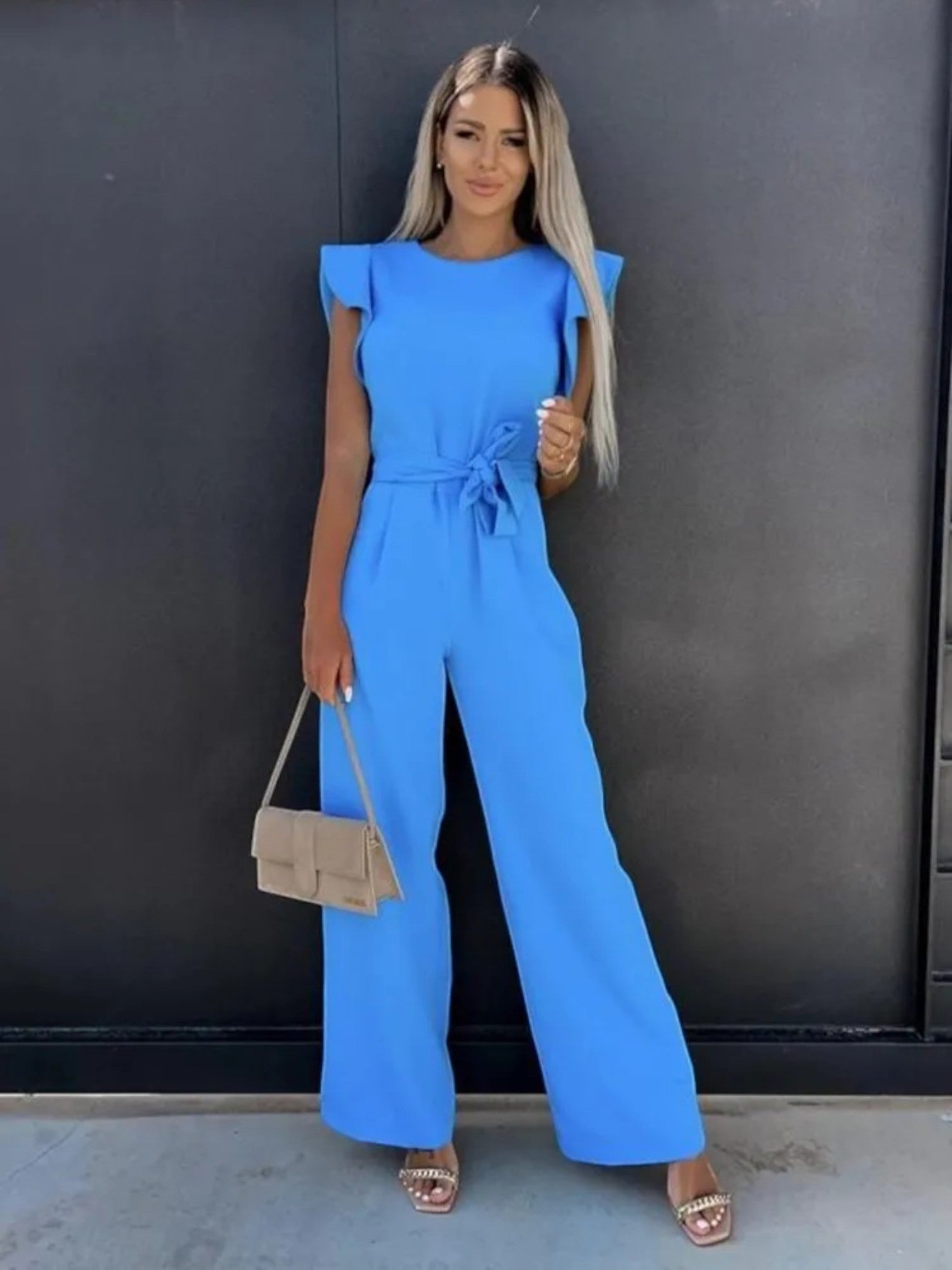 Ayla | Jumpsuit Met Wijde Pijpen | Mouwloos