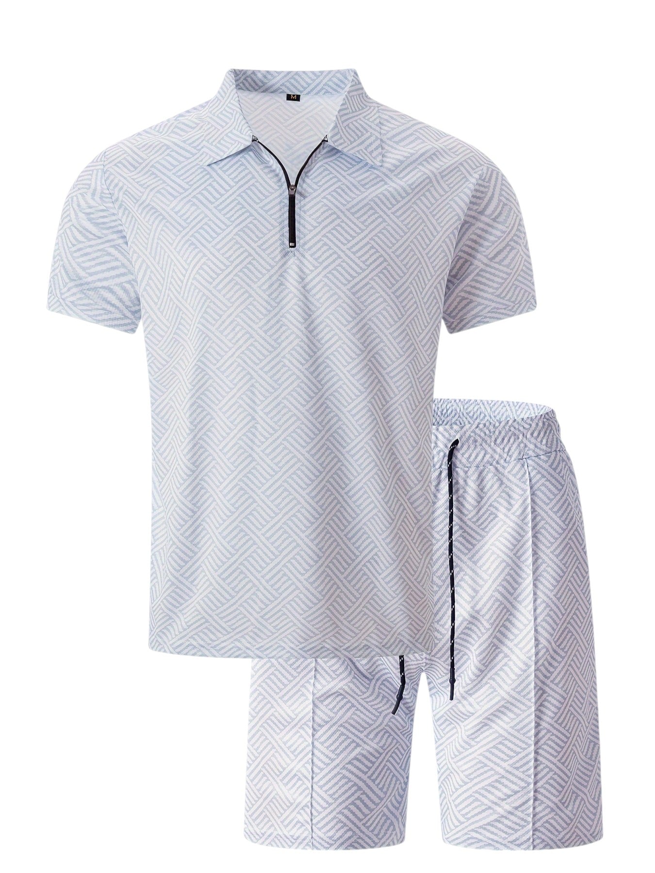 2-Delige Heren Set Half Zip Polo & Shorts