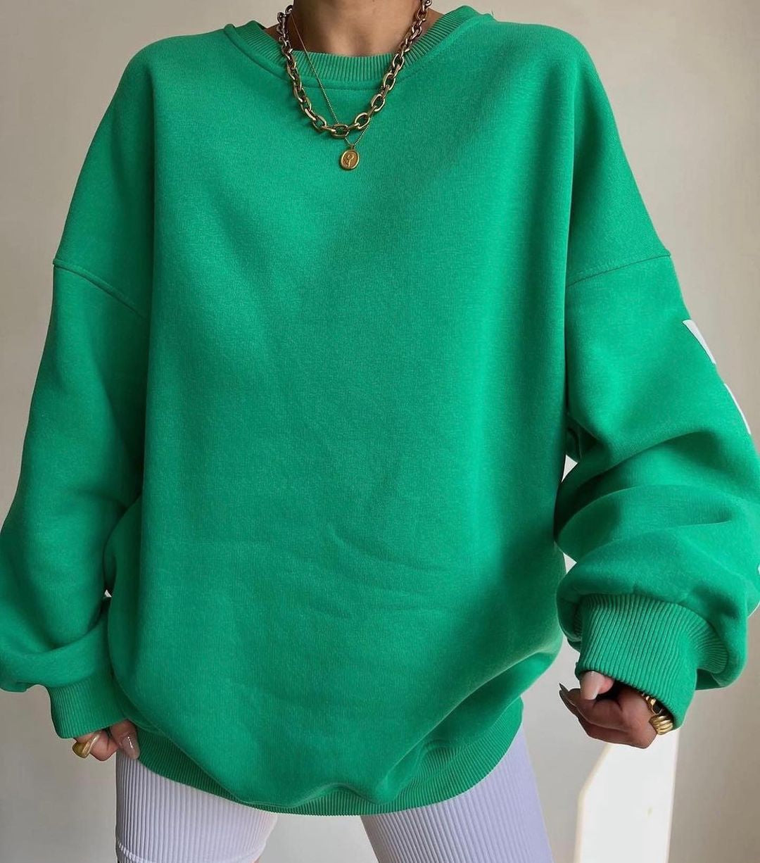 Oversized Sweater Met Ronde Hals