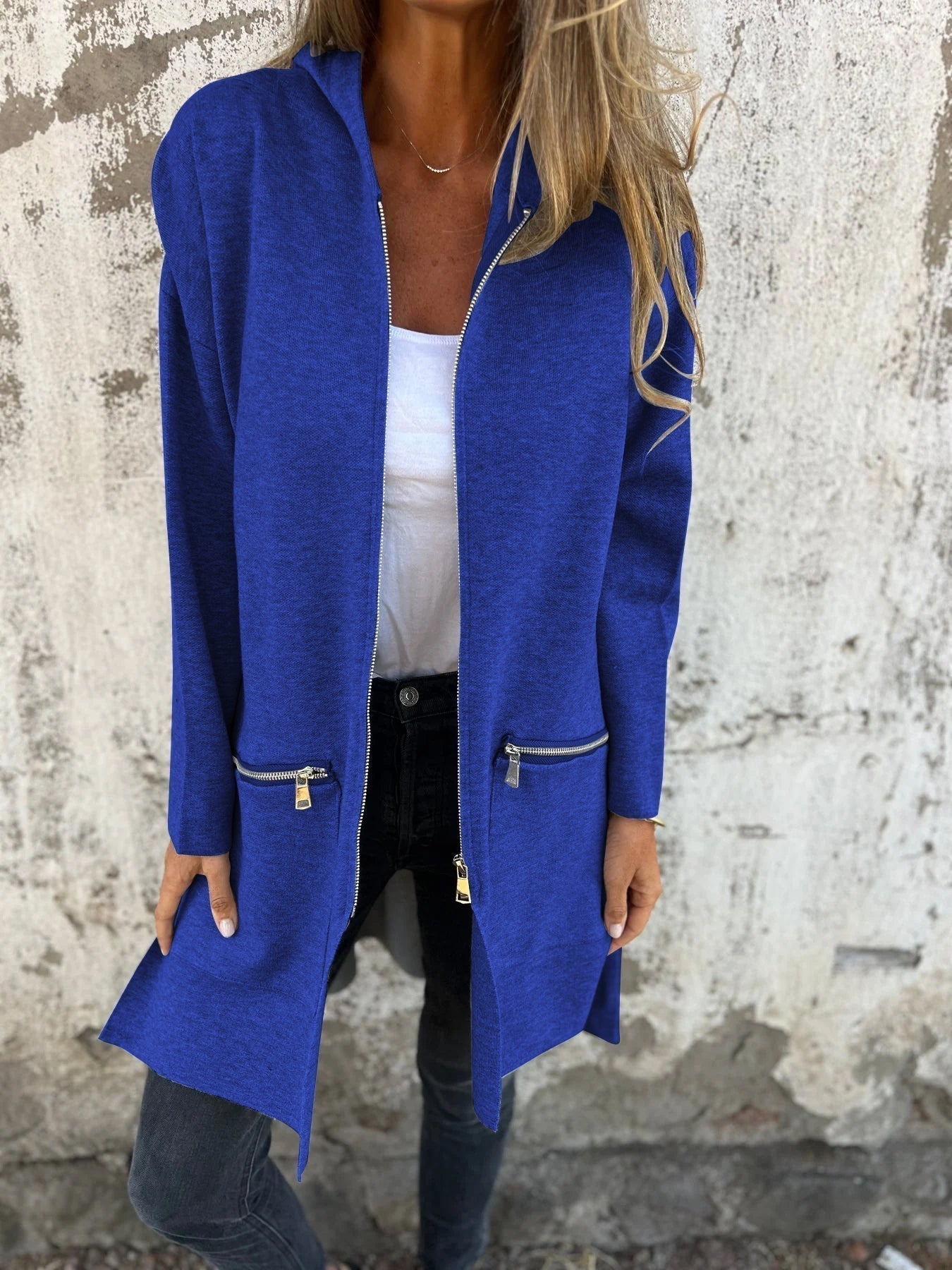 Lang Dames Vest Effen Kleuren - Angelique