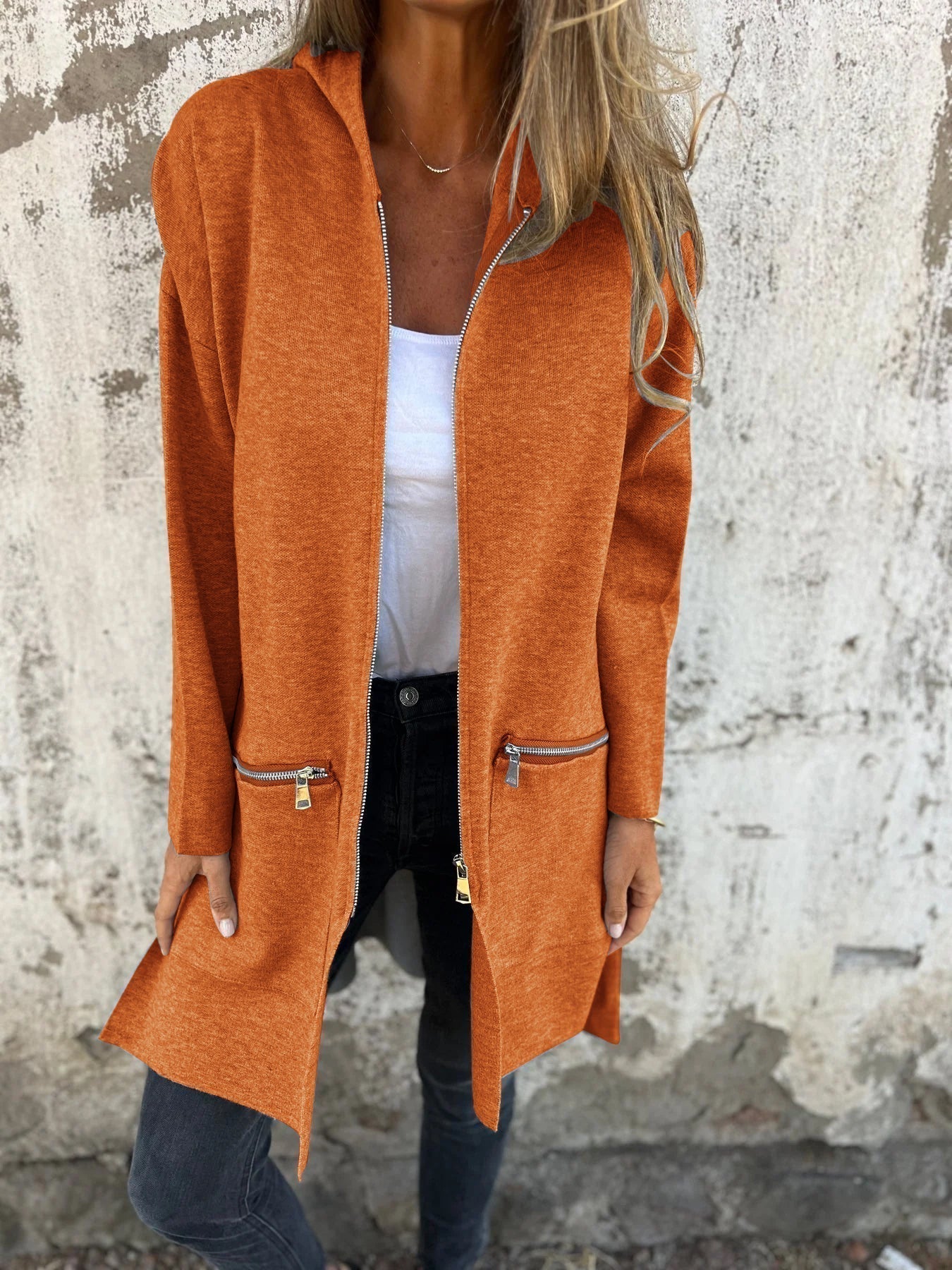 Lang Dames Vest Effen Kleuren - Angelique