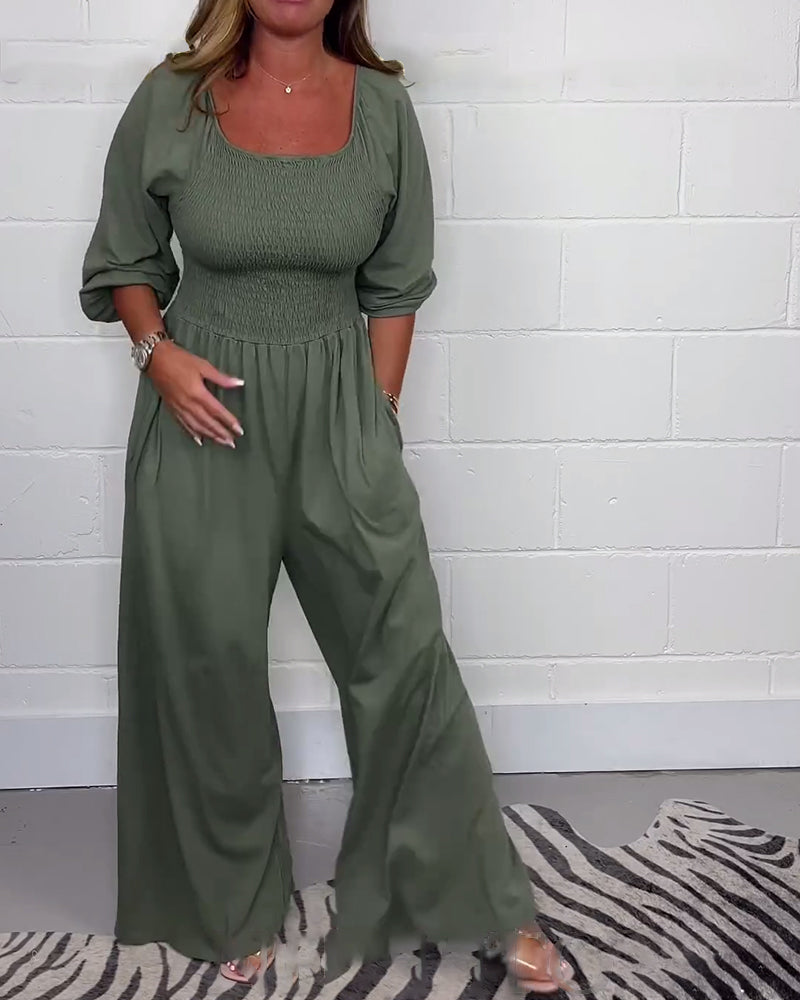 Stijlvolle Dames Jumpsuit Met Wijde Pijpen